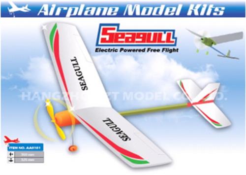 AA01101 Самолет ZT Model Seagull Free Flight с электромотором